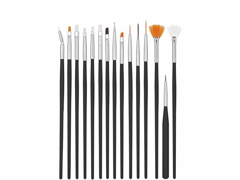 Set di 15 pennelli per ricostruzione unghie e Nail Art
